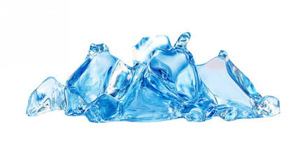 Fototapeta premium A splash of icy blue paint with crystalline sharp edges isolated on a transparent background