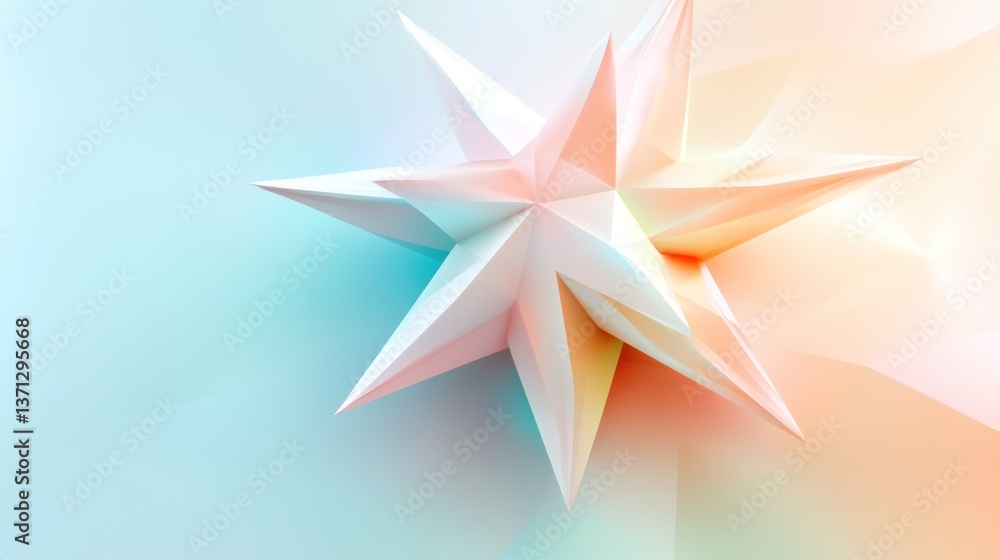 Poster abstract geometric star with soft gradient colors and modern design for creative projects