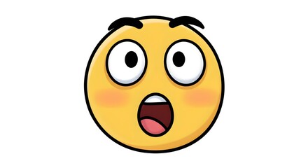 Fototapeta premium Expressive Surprised Face Emoji