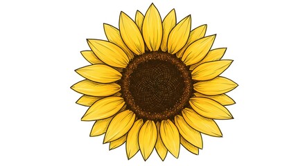 Fototapeta premium Realistic Sunflower Botanical Art