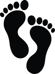 Two footprints silhouette, Two footprint / foot print flat icon for apps and websites 