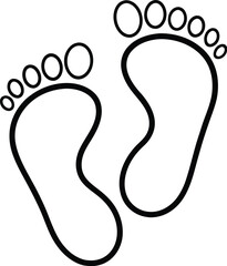 Two footprints silhouette, Two footprint / foot print flat icon for apps and websites 