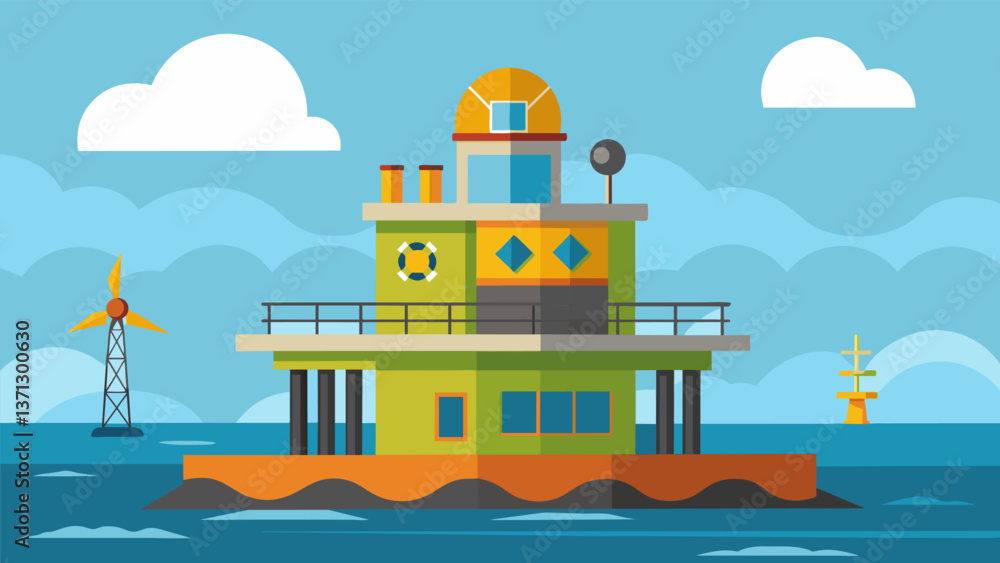 Poster a highly secure offshore platform designed to safely store and transport highly radioactive material