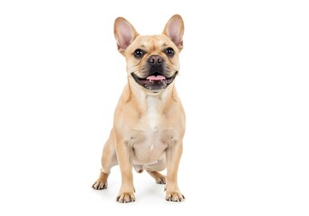 Obraz premium A fawn French bulldog standing on a white background