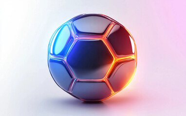 Fototapeta premium Sleek and Powerful Soccer Badge Featuring a Metallic Shield Isolated On White Background.