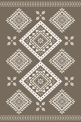 Fototapeta premium Ancient echoes floral Aztec geometric abstract seamless pattern southwest Navajo Native American tribal ethnic modern colorful for textile printing 