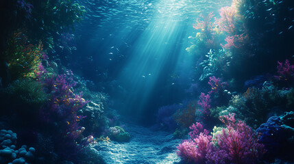 Fototapeta premium underwater scene with coral reef
