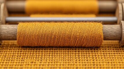 Weaving loom crafting financial security tapestries in modern workshops creative industry close-up perspective