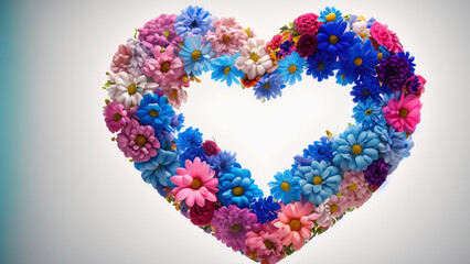 Heart shape flowe. Valentine concept.