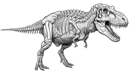Fototapeta premium Skeletal drawing of Tyrannosaurus Rex