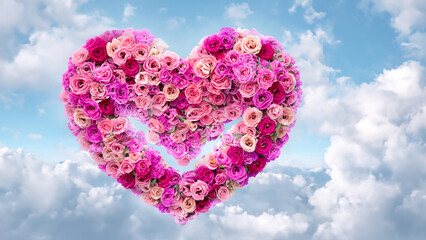 Heart shape flowe. Valentine concept.