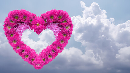 Heart shape flowe. Valentine concept.