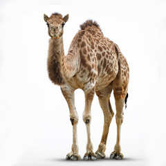 Obraz premium Generachameau, dromadaire, tacheté, rayé, robe spéciale, rare, animal, désert, mammifère, nature, , bosse, chameau, isolé, dessin animé, animal, voyage, sable, silhouette, faune, jardin zoolted image