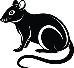 Rat or mouse vector silhouette, rat silhouette, Mouse silhouette vector, rat icon 