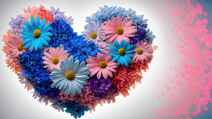 Heart shape flowe. Valentine concept.