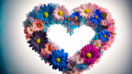 Heart shape flowe. Valentine concept.