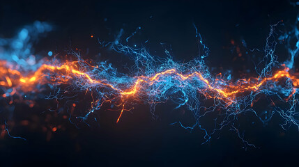 Abstract Glowing Particle Stream In Dark Background
