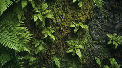 Obraz premium green moss on the wall