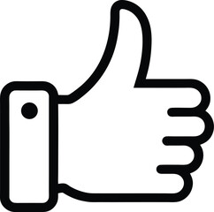 Thumbs up icon silhouette, thumbs up flat icon for apps and websites 