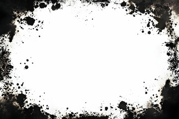 Obraz premium Abstract Ink Frame Border on White Background Photo