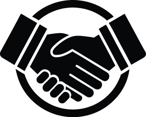 Business handshake silhouette, business agreement handshake or friendly handshake line art icon for apps and websites 