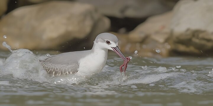 Bird Hunting in River