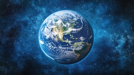 Obraz premium Vibrant Representation of Earth in Cosmic Space Background