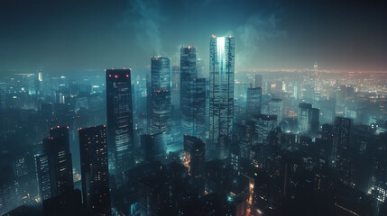 Obraz premium hong kong skyline at night