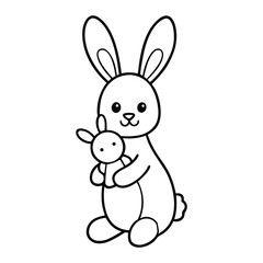 Fototapeta premium rabbit with carrot coloring book 