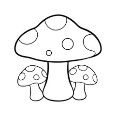 vector illustration of a mushroom coloring book 