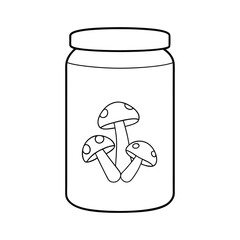 glass jar vector coloring book illustration