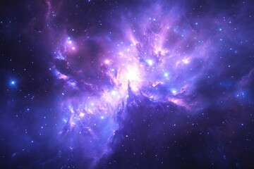 Fototapeta premium stellar nursery with newborn stars, revealing clusters of stellar infants embraced in gaseous wombs, their incandescent glow piercing the cosmic dark