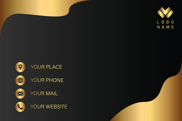 Elegant Gold and Black Contact Information Design