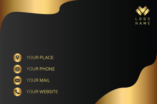 Elegant Gold and Black Contact Information Design