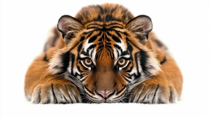 Obraz premium Intense Close-Up of a Majestic Tiger with Striking Features