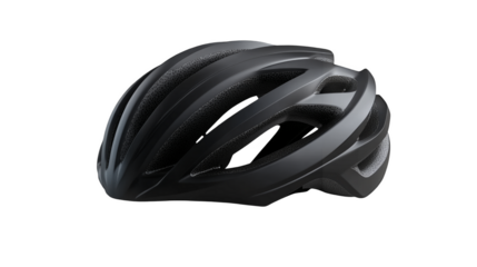 Sleek modern bike helmet with a matte finish isolated on a transparent background