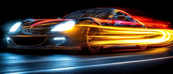 Night Racing Car Speed Blur