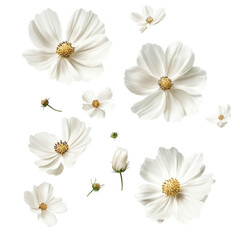 Fototapeta premium white daisies on white background.