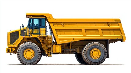 Bright Yellow Dump Truck Ready for Heavy-Duty Construction Work