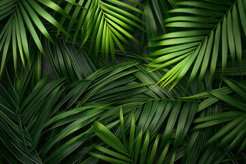 Lush tropical palm leaves arranged beautifully in a natural setting for a vibrant greenery display