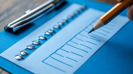 Hand writing in notebook