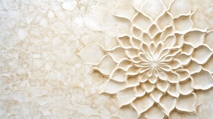An artistic textured floral pattern design on a light colored surface