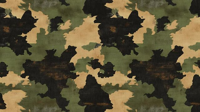 Military camo animation with soft cotton-like pixel surface.