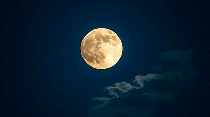 Full Moon At Night With Clouds