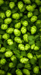 Photo Green Hops Plants Detailed Closeup on a Leafy Background