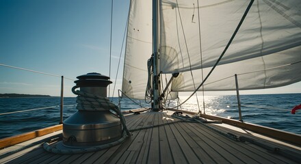 Sailboat Sailing at Dusk
