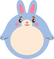 Round Bunny Cartoon Character
