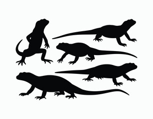 Naklejka premium Monitor Lizard Silhouette Clean EPS Vector Template