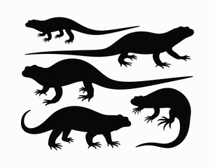 Naklejka premium Monitor Lizard Silhouette EPS Template