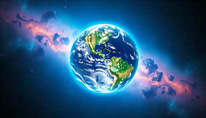 Fototapeta premium Hyper-Realistic Beautiful Earth with Universal Background – Generative AI